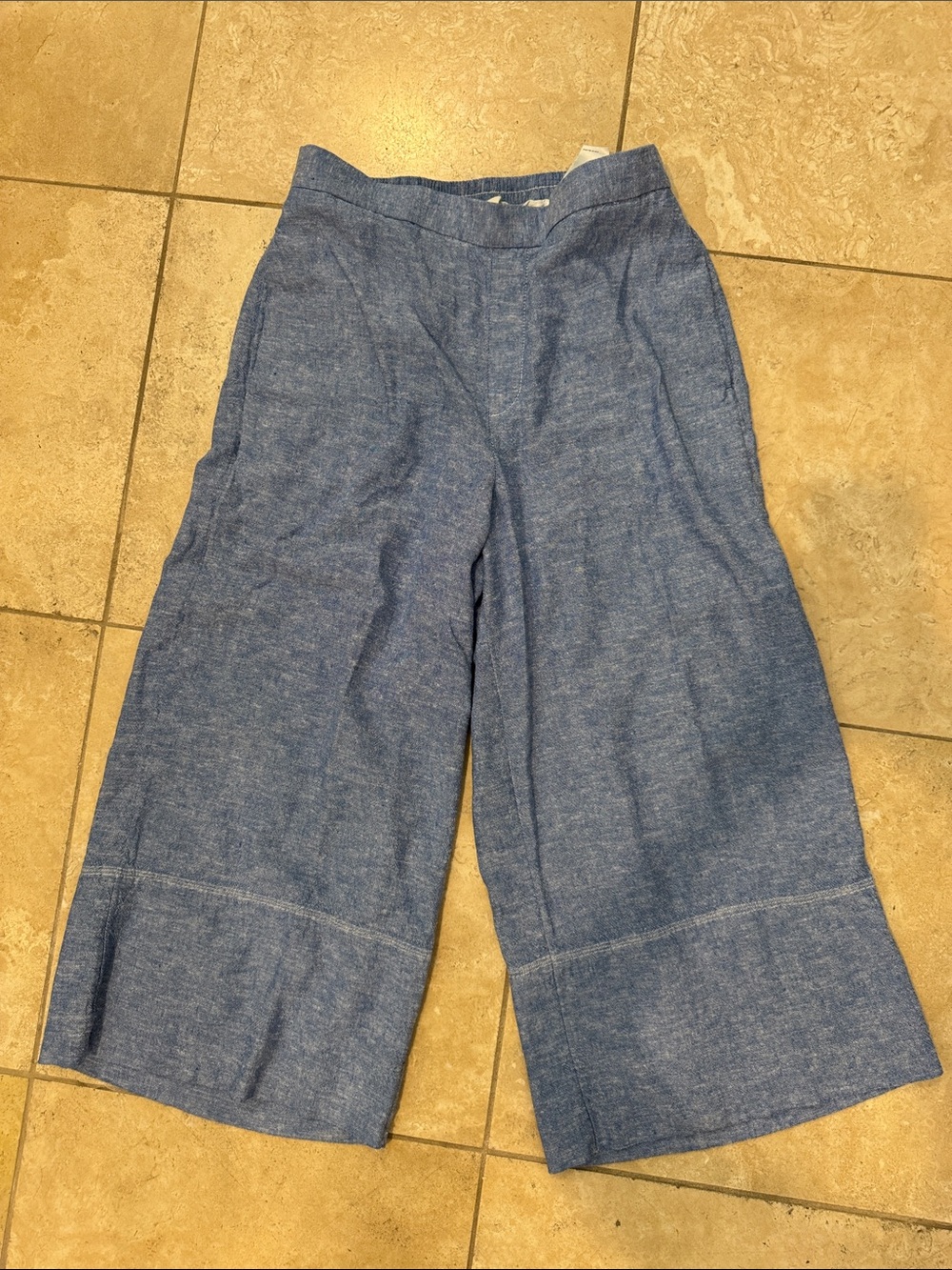 Banana Republic Factory Blue Cropped Wide-Leg Pants